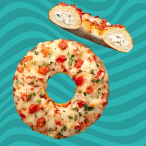 Gefüllter Pizza-Donut Tomate-Basilikum